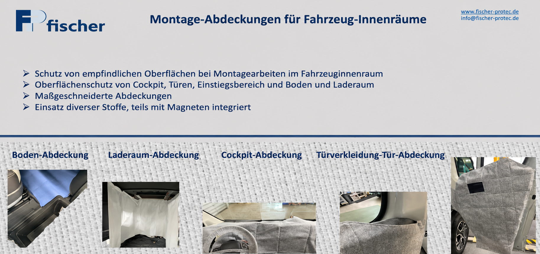 Montage Abdeckungen Fahrzeug Innenräume by ficher-protec